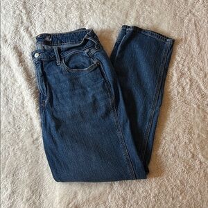 Old Navy Curvy Vintage Slim Straight Leg High-Rise Dark Blue Jeans